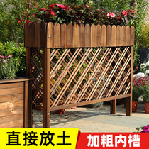 Restaurant partition flower rack Outdoor flower trough Courtyard Wooden fence fence Hotel cafe decoration balcony flower pot rack