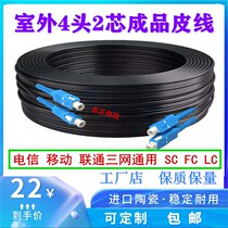 Finished Leather Line Optical Fiber Optic Fiber Outdoor Line 2 Core 4 Heads Outdoor Wire Indoor Single Mode Double Core Light Cat Extended Line Monitor