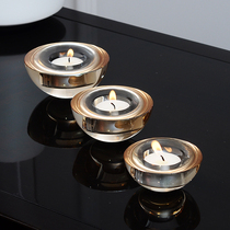Crystal half light ball glass small wax candle holder scented candle holder for wedding candlelight dinner props small candle holder