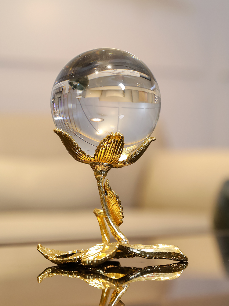 European-Style Crystal Ball Decoration Living Room Wine Cabinet Hallway Home Decorations American Creative Furnishings Money Drawing and Luck Changing