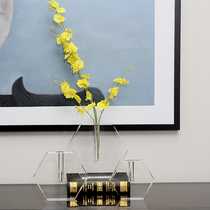 European crystal glass small vase Office desk Dining table decoration small vase ornaments Mini small fresh vase