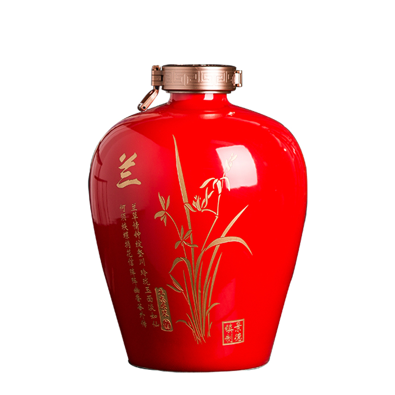 Home wine jar sealing of jingdezhen ceramic 5/10 jin by patterns carved hip mercifully empty wine bottles