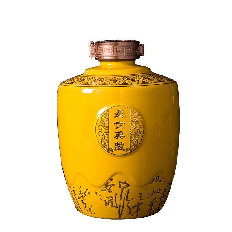 Wine jars 5 jins of jingdezhen ceramic household seal put empty bottles hip mercifully Wine canned white Wine utensils