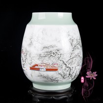 Jingdezhen ceramic vase antique birthday flower bird snow scenery porcelain home art decoration ornaments