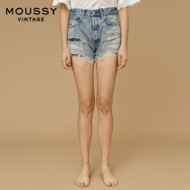 MOUSSY Vintage spring and Autumn new products old patch flash denim shorts 025DAC11-2870