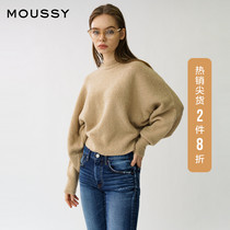 MOUSSY spring new round neck lantern sleeve bat sleeve loose sweater 010DAW70-5850