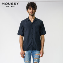 MOUSSY Vintage Mens 2020 New Lapel casual Short sleeve shirt 025DAN30-5370