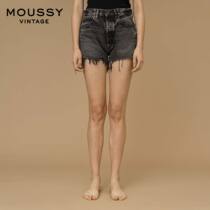 MOUSSY Vintage spring and Autumn new high waist burr casual denim shorts 025DAC11-2860