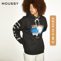 MOUSSY X MOANDMO SPRING AND Autumn new letter loose CASUAL hooded sweater 010DSB01-0070
