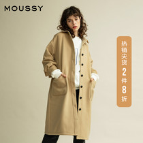 MOUSSY spring and Autumn lapel single breasted off shoulder shirt jacket 010DSH30-0220