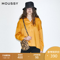 MOUSSY spring and summer new lapel single breasted off shoulder loose casual shirt 010DSH30-0330