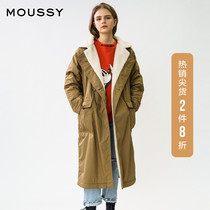 MOUSSY spring new fleece stitching loose casual cotton coat 010DAB30-6460