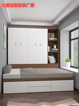 Small apartment high box multifunctional storage bed open door cabinet bed plus Cabinet integrated wardrobe space saving bedroom furniture