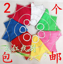 Thickening examination skills hemp yarn northeast yangko dance hand silk flower octagonal towel adult version two-man turn square scarf handkerchief