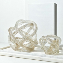 Nordic simple transparent glass abstract twist ball ornaments modern light luxury home model room living room desktop accessories