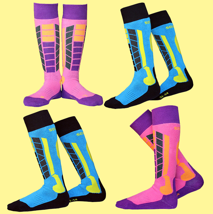 包邮soared亲子款滑雪袜 轮滑袜 滑冰袜户外运动棉袜子舒适透气_7折