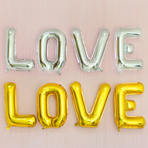 Mid-number LOVE letter aluminum film balloons 32 inch LOVE suit wedding house Valentines Day Placement Decorative Balloons