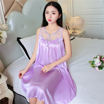 Sleepless sleepless dress for lady summer dress thin sexy large code loose middle long suspension dress
