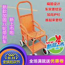 Baby Stroller Light Imitation Rattan Chair Baby Trolley Toddler Baby Stroller Imitation Bamboo Rattan Dining Chair Car Brake Baby Stroller