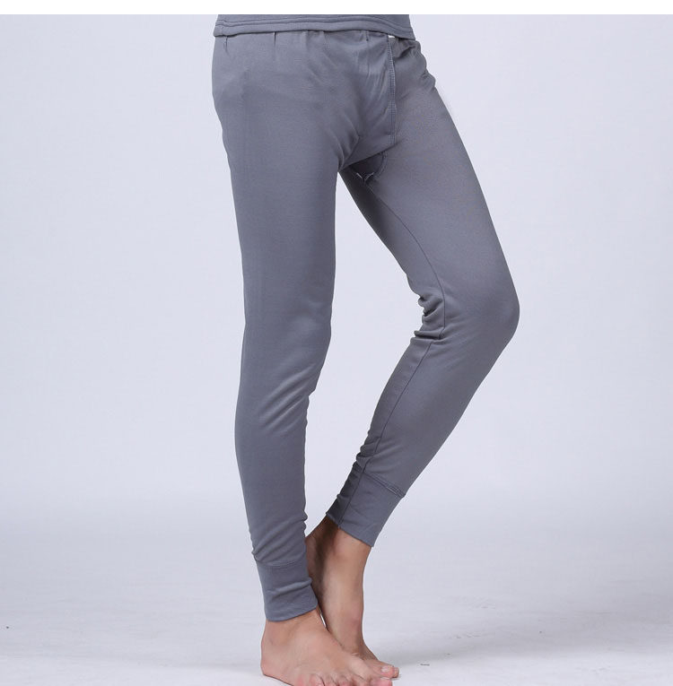 男士秋裤单件中青老年保暖薄款磨绒打底裤紧身加绒秋冬拉绒衬裤