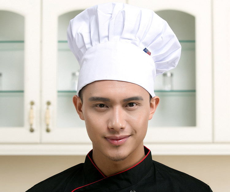 厨师帽厨房饭店西餐厅酒店工作帽蘑菇帽布蛋糕店男女厨师工作帽子_7折