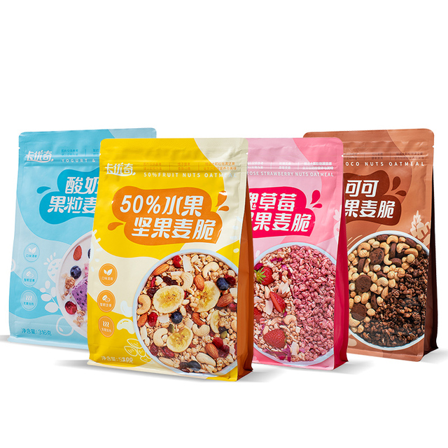 智力卡优奇酸奶果粒水果燕麦片早餐速食即食冲饮干吃懒人食品袋装