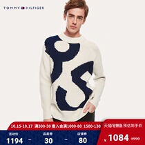 Tommy Mens Early Spring Digital Print Pullover Wool Sweater Knit-MW0MW09087