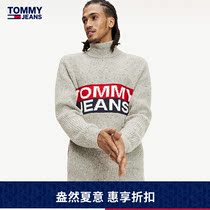 TOMMY JEANS Male Clothing Spring Autumn With High Collar Loose Needle Weaselwear DM0DM07424 in cotton wool
