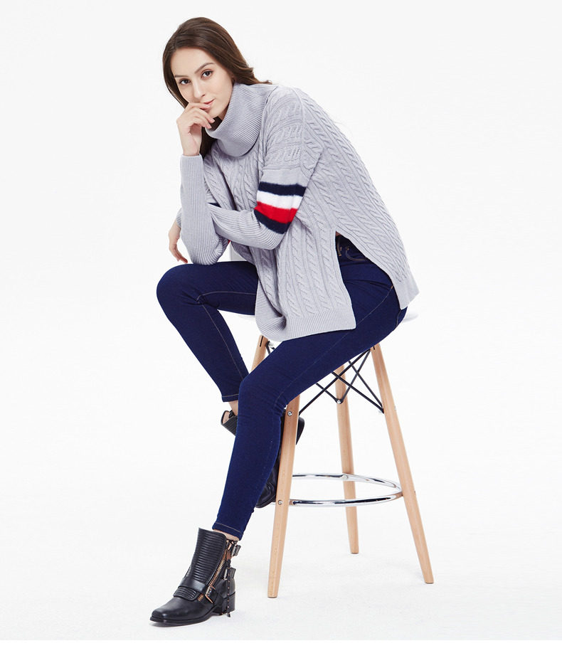 tommy hilfiger女装2017秋冬高领修身套头针织衫-ww0ww20325nw_7折