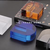 First modern simple creative blue brown smoke gray arch crystal ornaments model room sales office jewelry