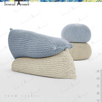 One piece ins creative lazy sofa Knitted hand-woven sandbag Elastic tatami bean bag sofa model room