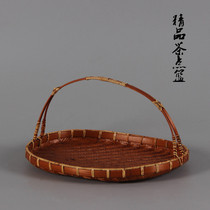 Day Style Bamboo Chic Tea Spot Tray Boutique Handmade Tea Water Fruit Pan Tea Refreshment Basket With Brief Retro Containing Tray