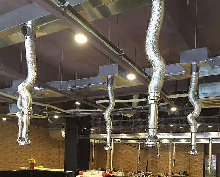 韩式烤肉可伸缩排烟罩排烟管道粗短型烧烤排风管排烟机拉伸排烟筒