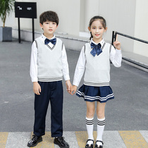 Elementary School Uniforms Spring Autumn Suit Children Yinglun Wind Banfu Academy Horse Chia Three Sets Kindergarten Garden Clothing Winter