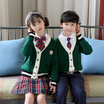 Kindergarten Garden Clothing Spring Autumn Suit Women Childrens College Wind Banfu Yinglun Sweater Three Sets of Season Elementary School Uniforms