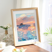 Solid wood oil picture frame outer frame hanging wall photo frame advertising frame customized any size custom mounted digital oil painting Assembly