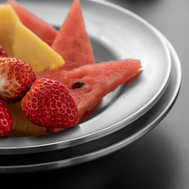 onlycook 304 stainless steel plate household round plate dinner plate double insulation fish plate anti-scalding dish plate