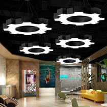 Industrial wind gear led chandelier personality Art gym Internet cafe kindergarten training institution childrens styling lamp