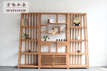 New Chinese elm Bo Ancient Frame Solid Wood Book Storage Show Display Cabinet Zen Furniture Customized