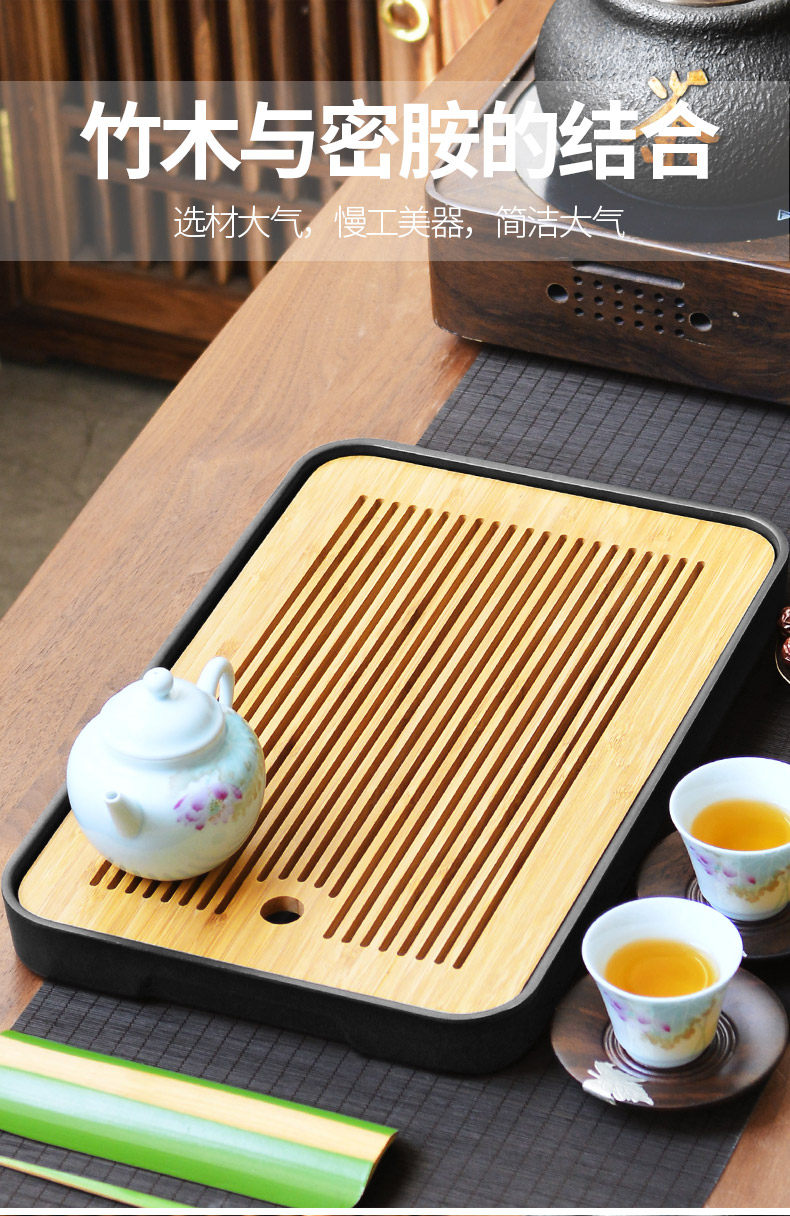 干泡茶盘家用小型茶台简约蓄水式功夫茶具托盘两人用迷你茶海日式
