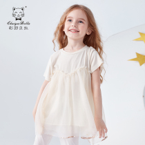 Girl coat summer dress 2021 new foreign-style children Princess puffy gauze female baby gauze dress doll mesh yarn