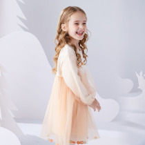 Girls dress 2021 new spring dress childrens style princess dress spring and autumn little girl long sleeve skirt puffy gauze