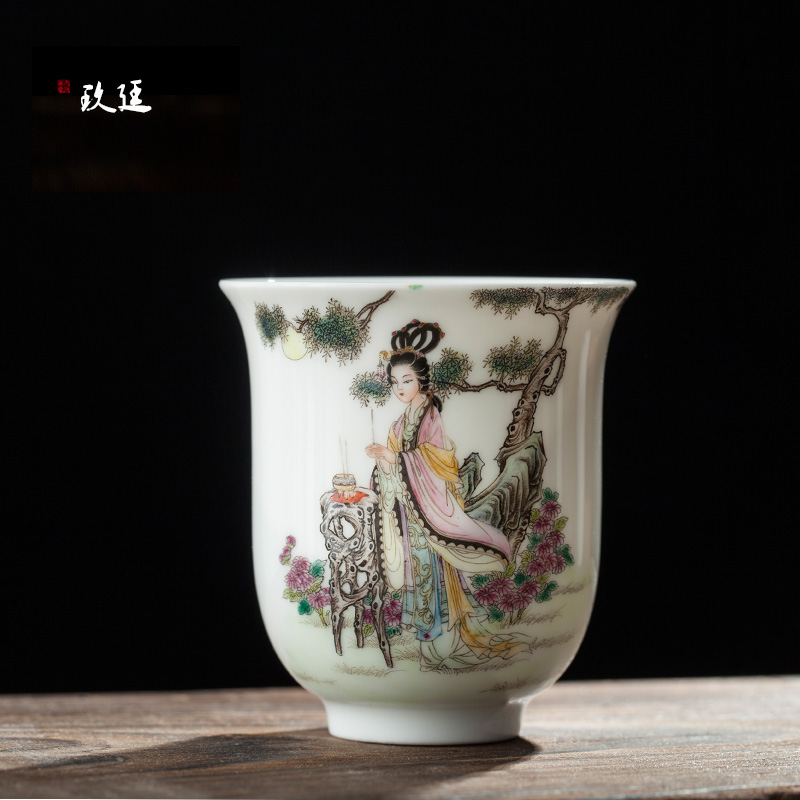 About Nine katyn hand - drawn characters four beauties glaze ceramic cups kung fu tea set personal cup master cup four dresses