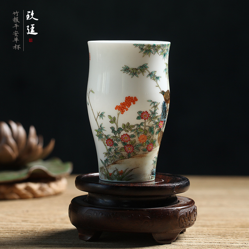 About Nine katyn pastel bamboo report peaceful jingdezhen ceramic cups fragrance - smelling cup kung fu tea set personal master cup by hand