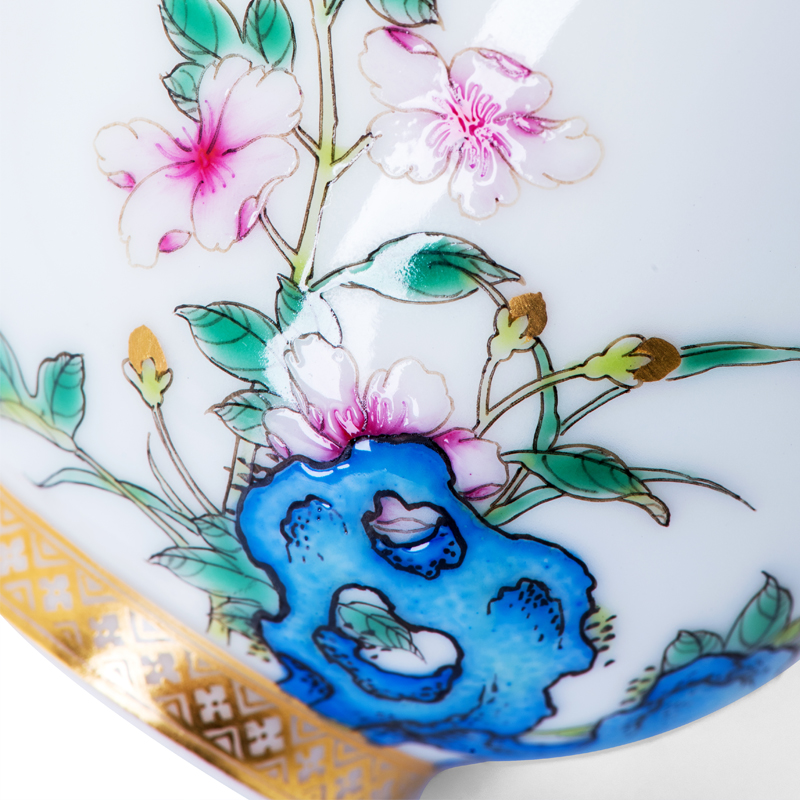 About Nine katyn the methods manual colored enamel masters cup of jingdezhen tea service large hand - made kung fu tea sample tea cup single CPU