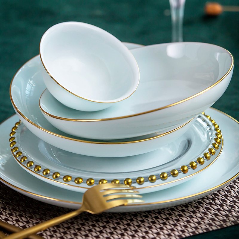 Garland jingdezhen ceramic dishes suit covered 28 times shadow celadon dishes dishes combine simple bowl dish. A gift