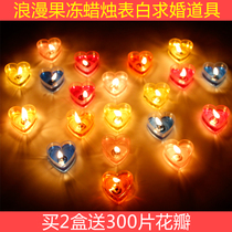 Heart-shaped jelly candle smokeless romantic birthday confession proposal scene layout creative candlelight dinner candle supplies