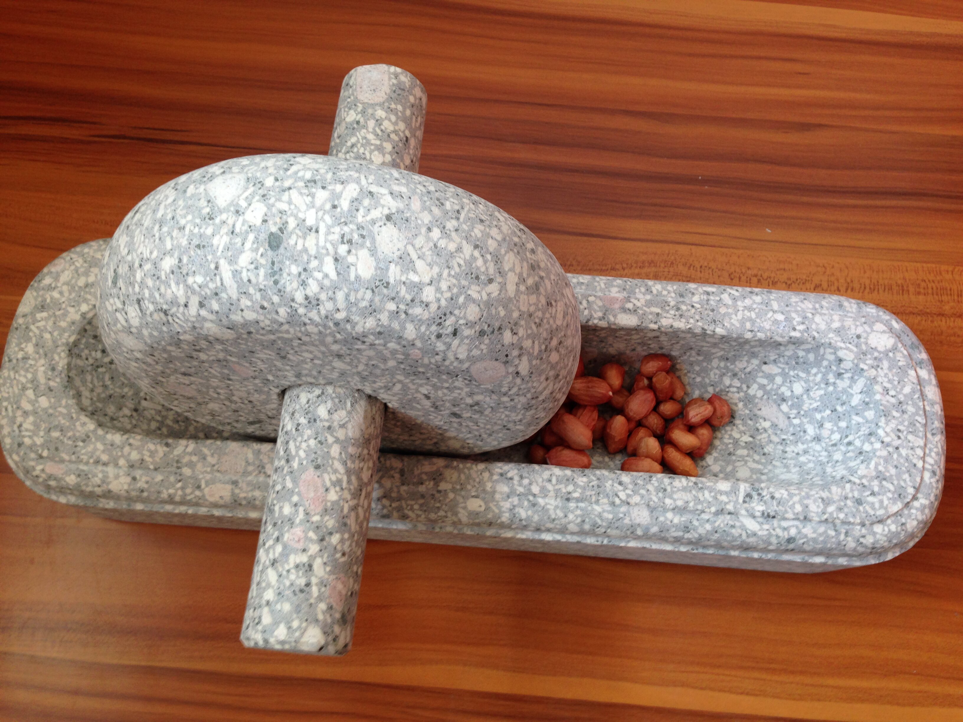 麦饭石碾子家用手推石槽老式非铁碾子石臼药碾研磨船中药捣碾压器