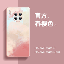 Huawei mate30 mobile phone shell full package anti-fall liquid silicone gel soft shell spring cherry color mate30pro limited edition womens online red couple upscale mt male creative tide card protective sleeves Inwind applicable