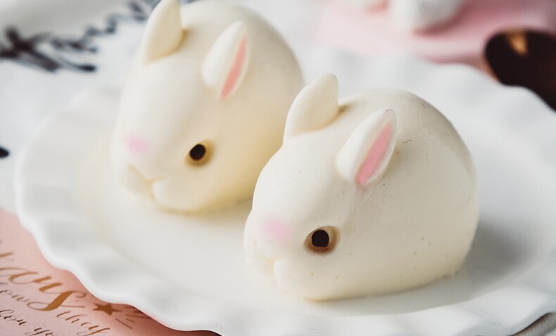 网红6连抖音立体兔子布丁模具3d慕斯硅胶卡通小白兔奶冻果冻烘焙_每日